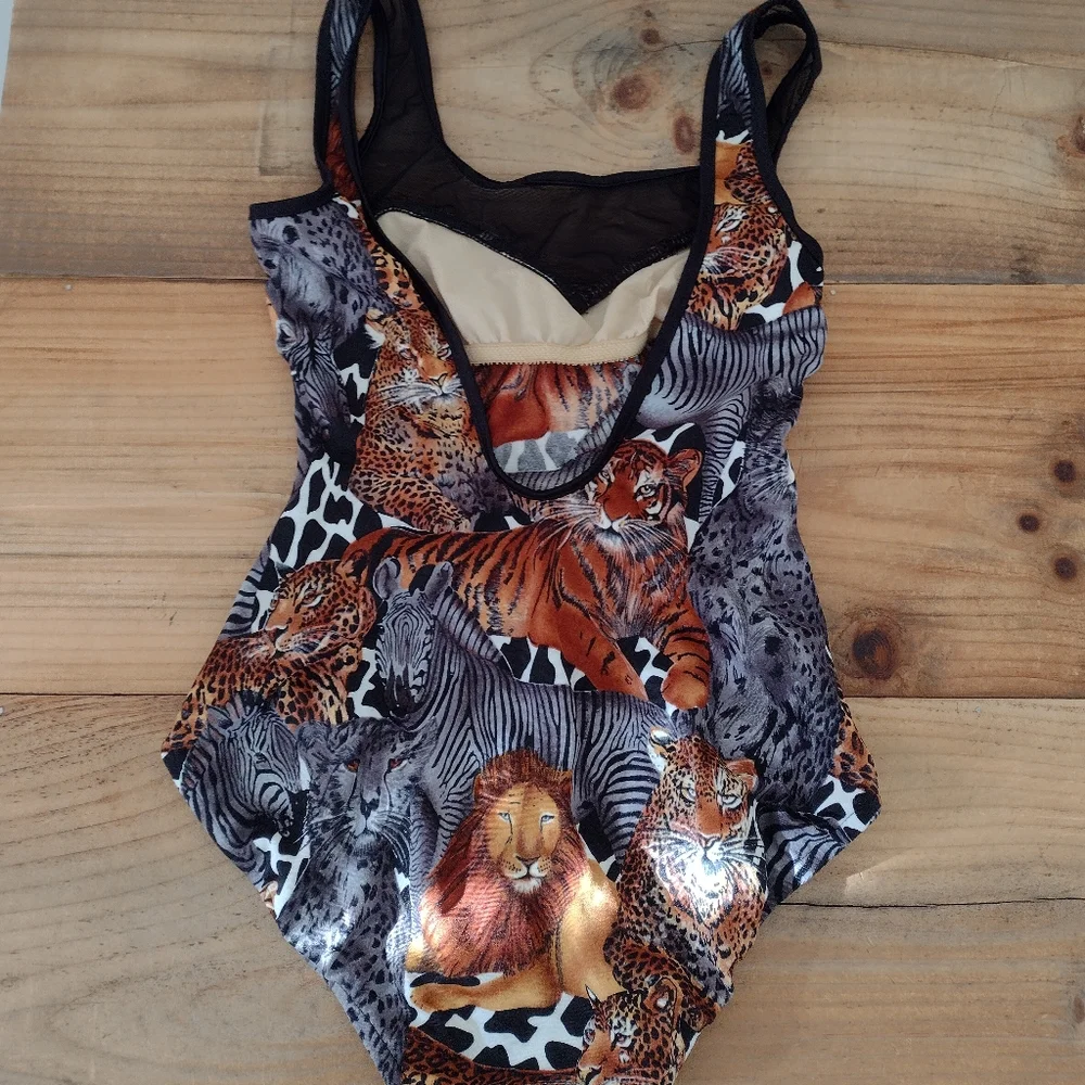 Pacific Connections Swimwear Vintage Big Cat One Piece Swimsuit NEW Fits S-M - Picture 9 of 14